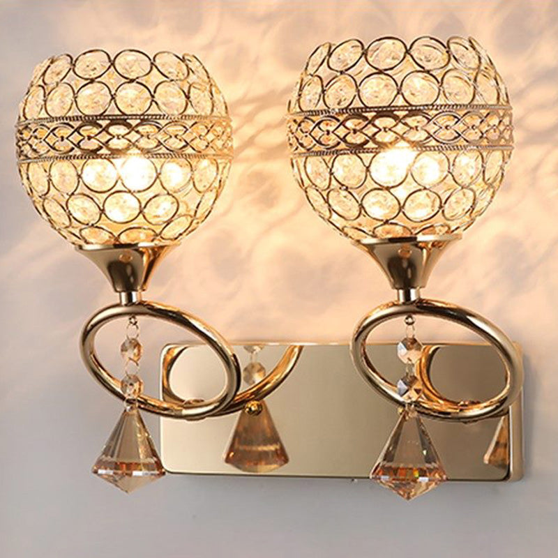 Luce muro d'oro in stile moderno in stile muro di corridoio con tonalità di cristallo globale