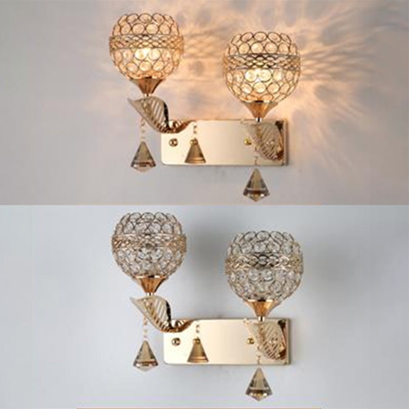 Luce muro d'oro in stile moderno in stile muro di corridoio con tonalità di cristallo globale
