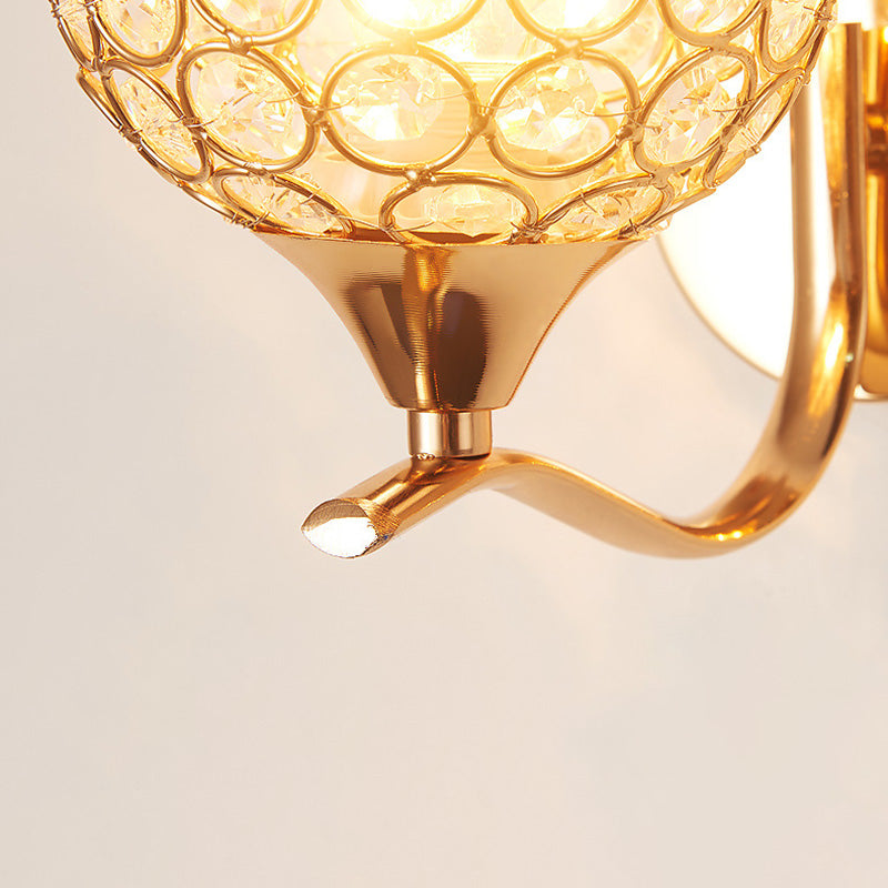 Gouden kristallen kogelwand SCONCE LICHTING Minimalistisch 1-licht muur gemonteerd licht voor woonkamer