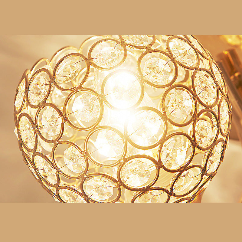 Gouden kristallen kogelwand SCONCE LICHTING Minimalistisch 1-licht muur gemonteerd licht voor woonkamer