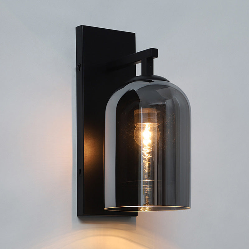 Contemporary Style Shaded Wall Lighting Fixture Glass Bedroom Wall Sconce Lighting