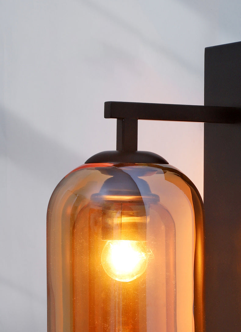 Contemporary Style Shaded Wall Lighting Fixture Glass Bedroom Wall Sconce Lighting