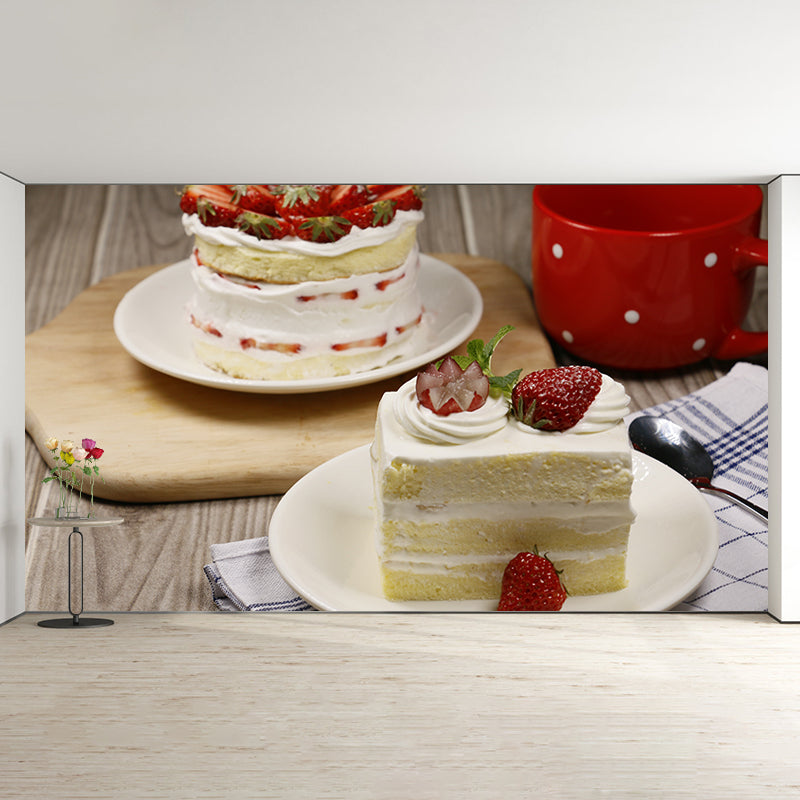 Different Desserts Cake Mural Wallpaper for Dessert Shop, Made to Measure
