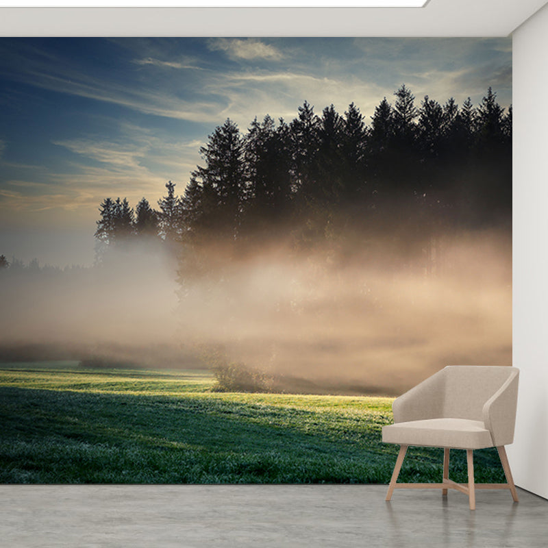 Forest Scenery Wall Mural Simple Moisture Resistant Wall Decor for Living Room