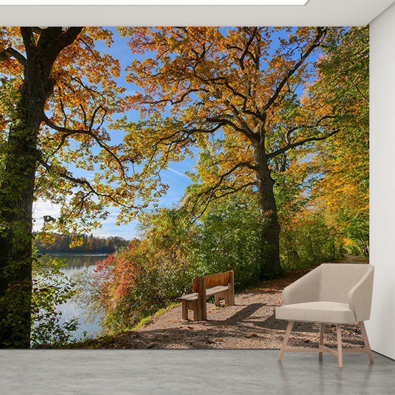 Forest Scenery Wall Mural Simple Moisture Resistant Wall Decor for Living Room