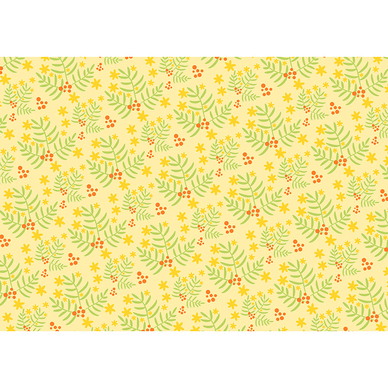 Plant Illustration Wallpaper Mural Water-Proof Living Room Wall Decoration