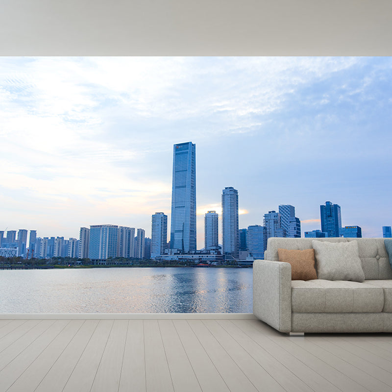 Urban Landscape Wall Murals Water Resistant Murals for Living Room, Customized Size