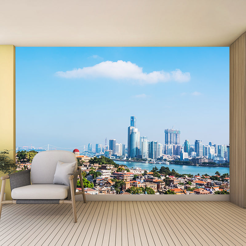 Urban Landscape Wall Murals Water Resistant Murals for Living Room, Customized Size