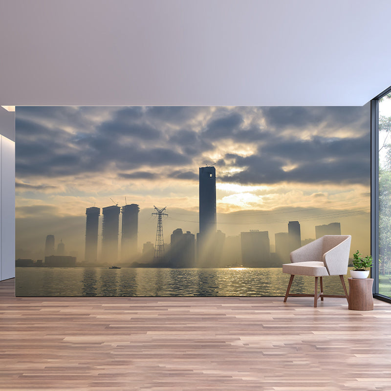 Urban Landscape Wall Murals Water Resistant Murals for Living Room, Customized Size