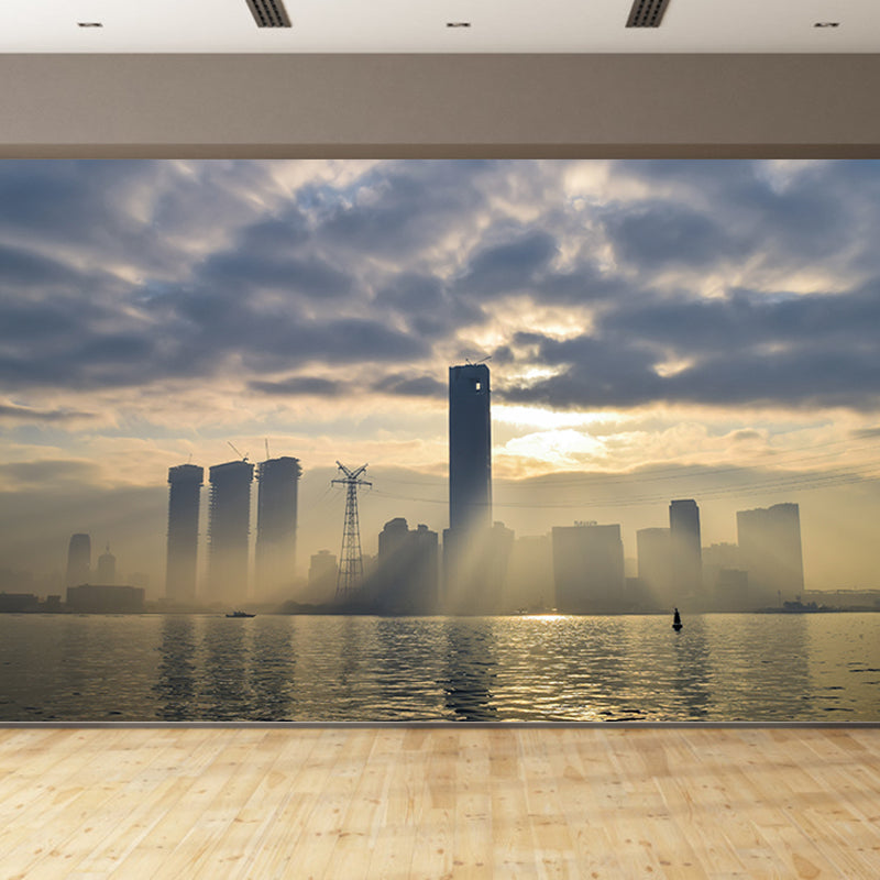 Urban Landscape Wall Murals Water Resistant Murals for Living Room, Customized Size