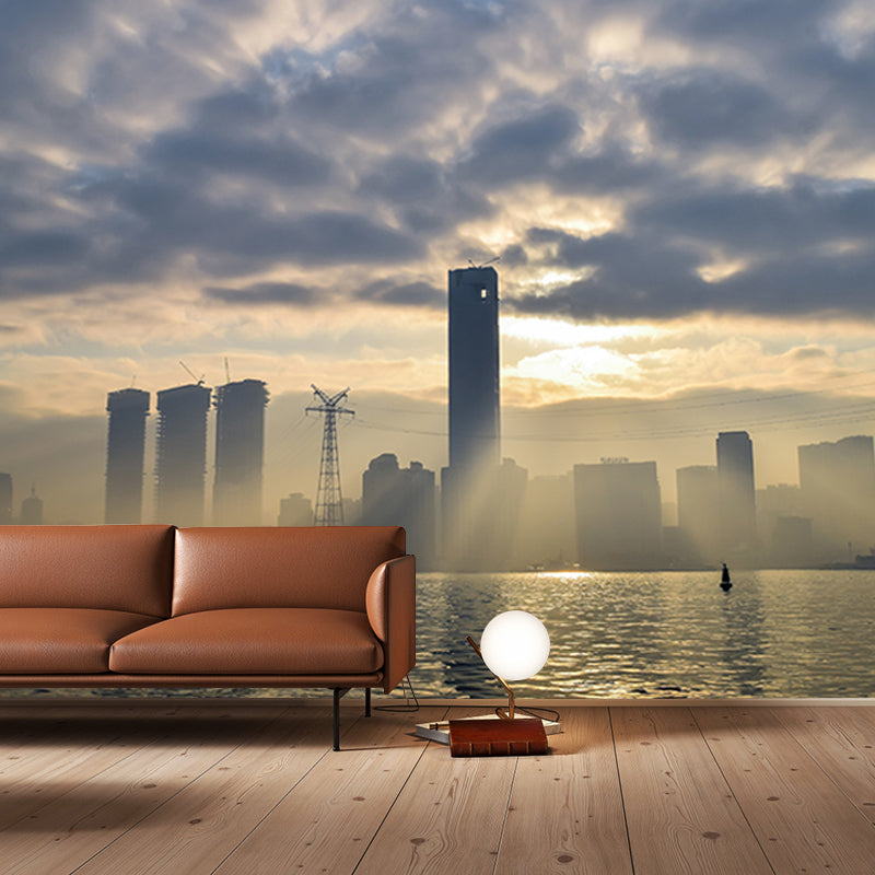 Urban Landscape Wall Murals Water Resistant Murals for Living Room, Customized Size