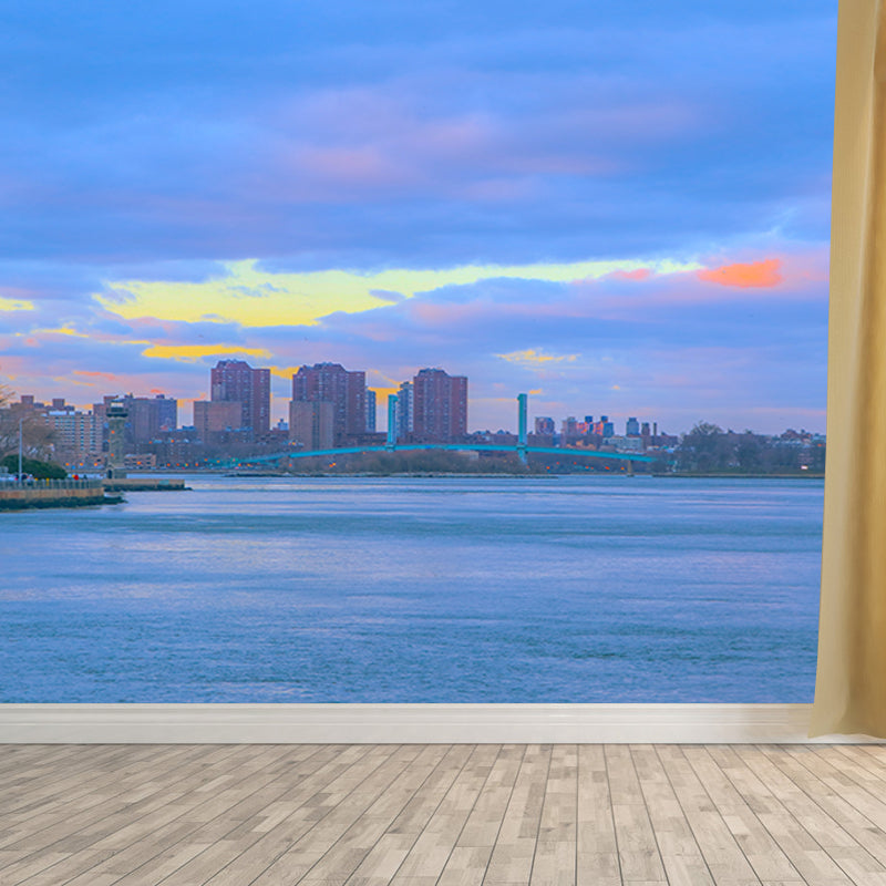 Whole City View Mural Wallpaper Water Resistant Wall Decor for Office Room