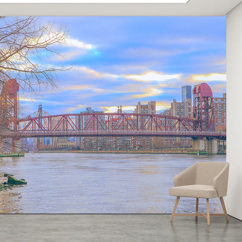 City Scenery Mural Stain Resistant Contemporary Wall Decor Living Room