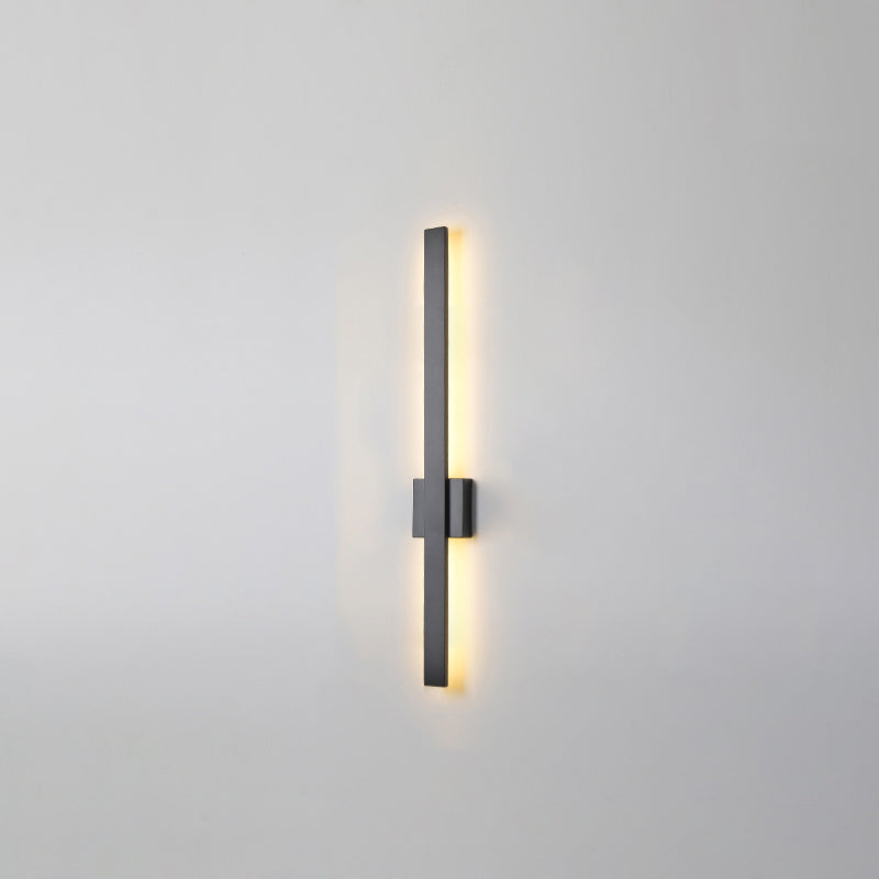 Lineare Schattenwandbeleuchtung moderner einfacher Stil 1 Licht Leuchten Licht in Schwarz und Gold