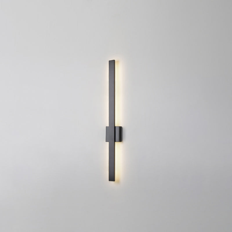 Linear Shade Wall Lighting Modern Simple Style  1 Light Sconce Light in Black and Gold