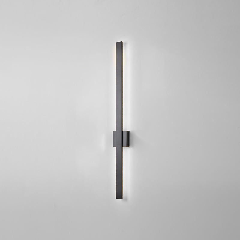 Lineare Schattenwandbeleuchtung moderner einfacher Stil 1 Licht Leuchten Licht in Schwarz und Gold