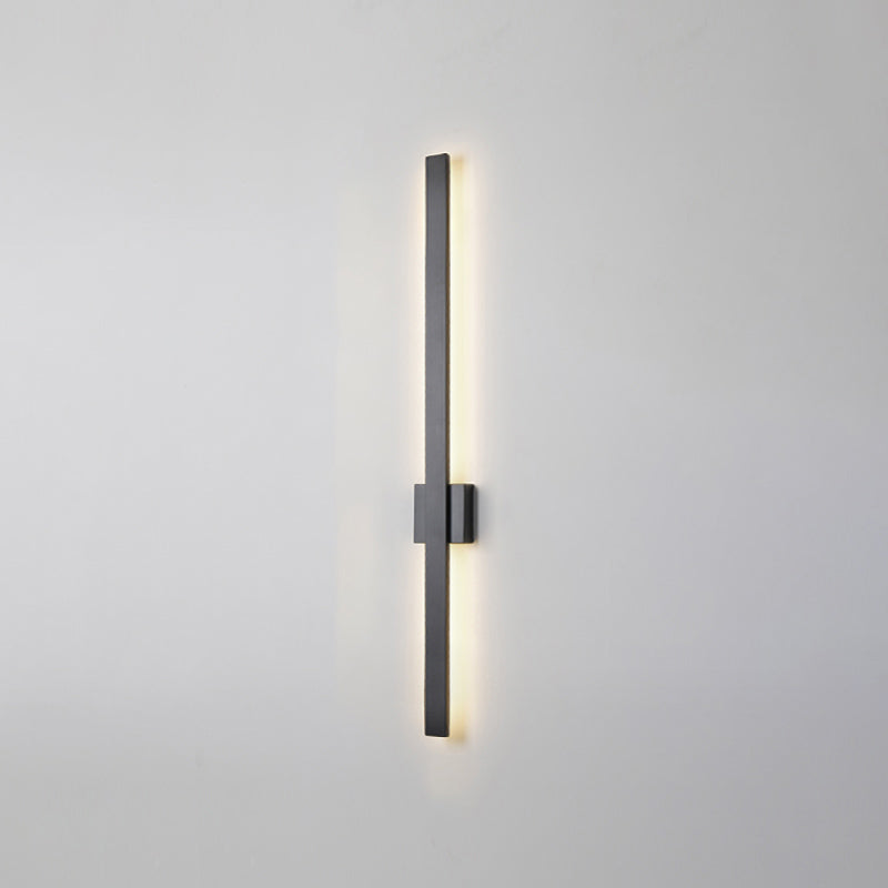 Lineare Schattenwandbeleuchtung moderner einfacher Stil 1 Licht Leuchten Licht in Schwarz und Gold