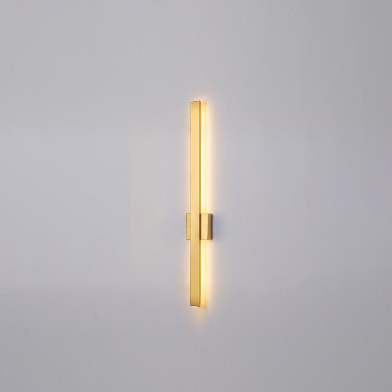 Lineare Schattenwandbeleuchtung moderner einfacher Stil 1 Licht Leuchten Licht in Schwarz und Gold