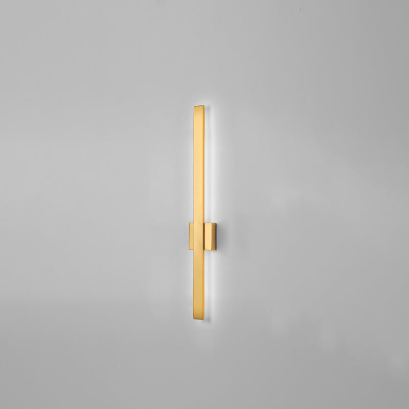 Lineare Schattenwandbeleuchtung moderner einfacher Stil 1 Licht Leuchten Licht in Schwarz und Gold