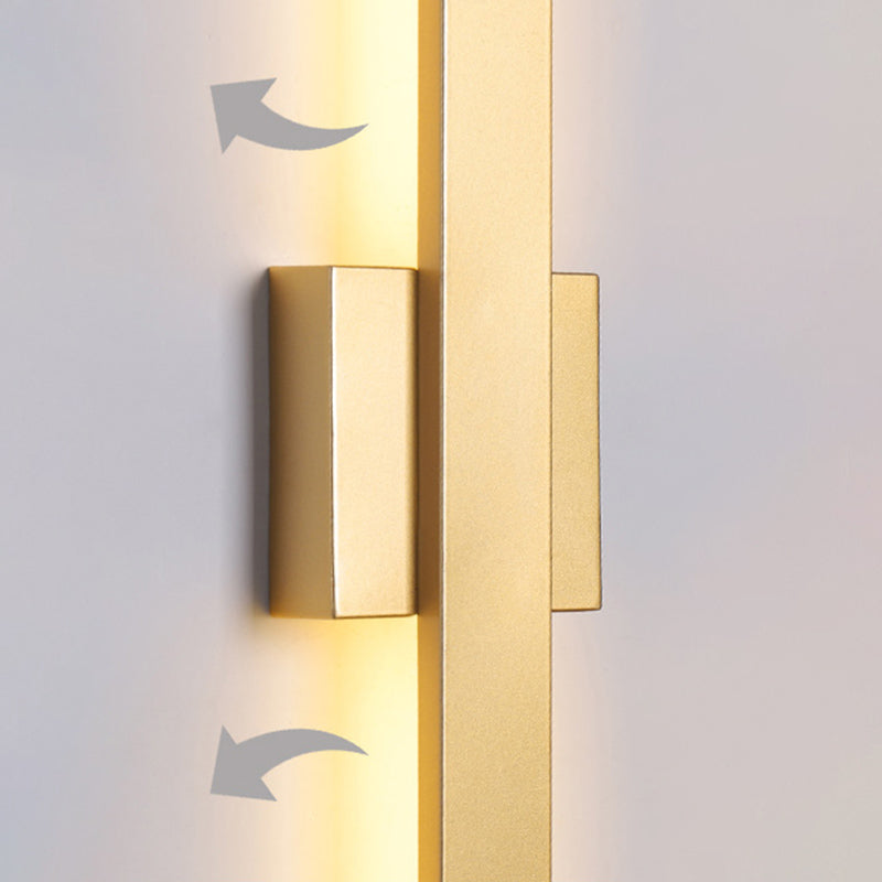 Lineare Schattenwandbeleuchtung moderner einfacher Stil 1 Licht Leuchten Licht in Schwarz und Gold