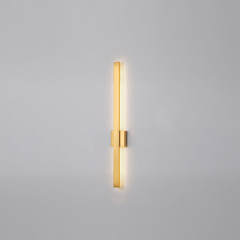 Linear Shade Wall Lighting Modern Simple Style  1 Light Sconce Light in Black and Gold