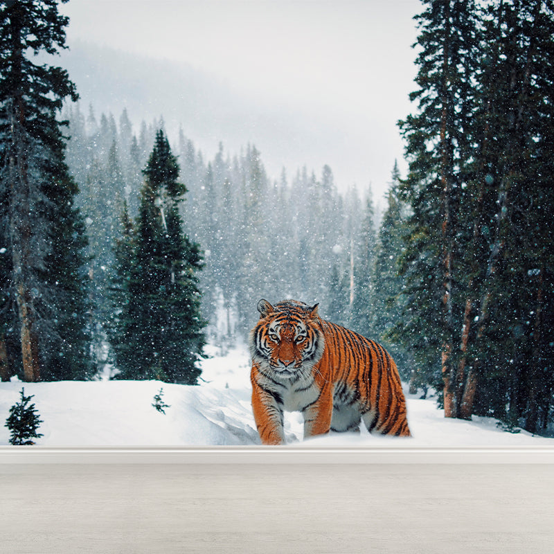 Customized Tiger Wall Paper Murals Mildew Resistant Living Room Wall Decor