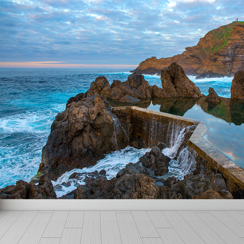 Atlantic Mural Nature Scenery Wall Covering in Light Color for Bathroom