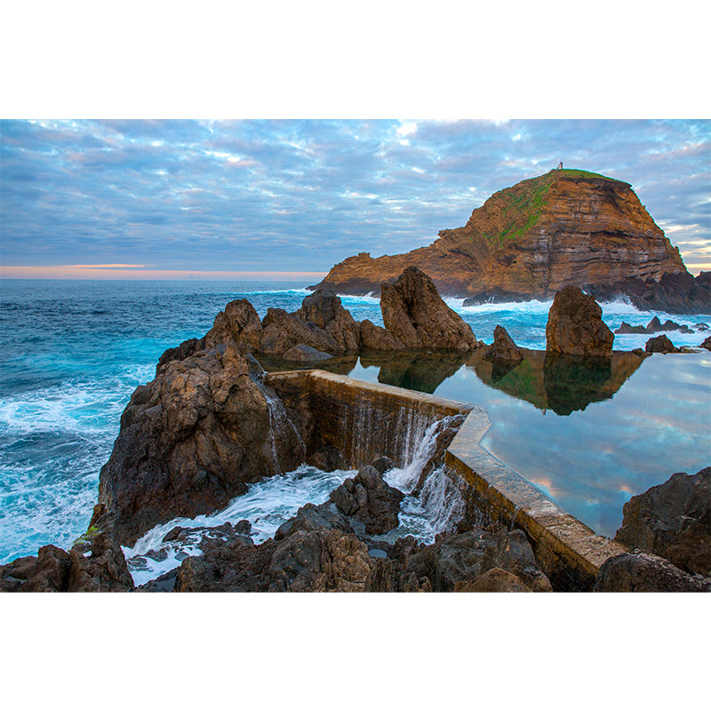 Atlantic Mural Nature Scenery Wall Covering in Light Color for Bathroom