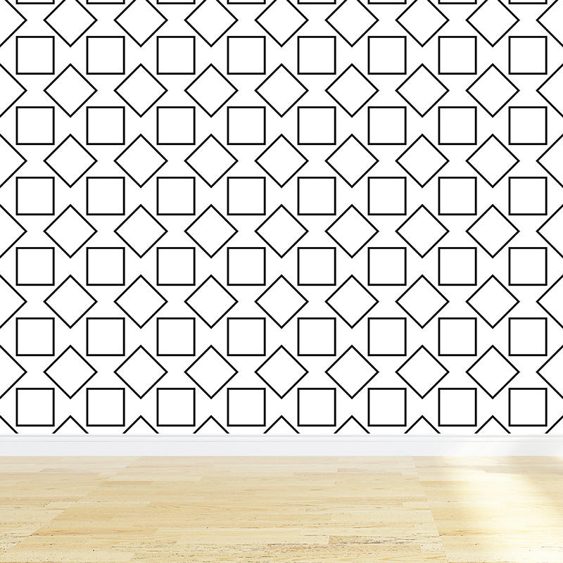 Modern Geometric Mural Wallpaper Square Illustration Multiple Sizes Available