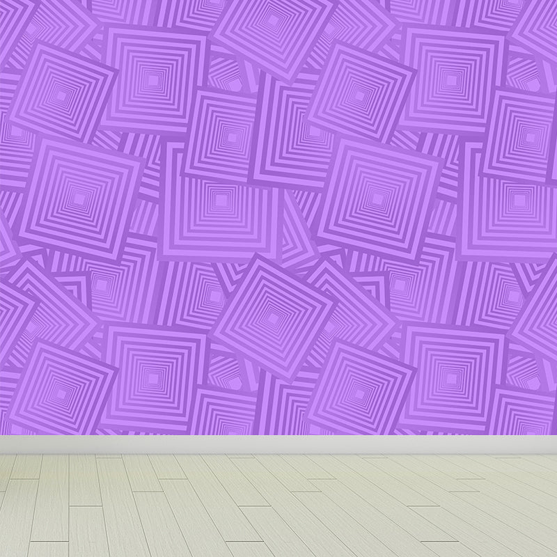 Contemporary Geometric Mural Wallpaper Square Illustration Multiple Sizes Available