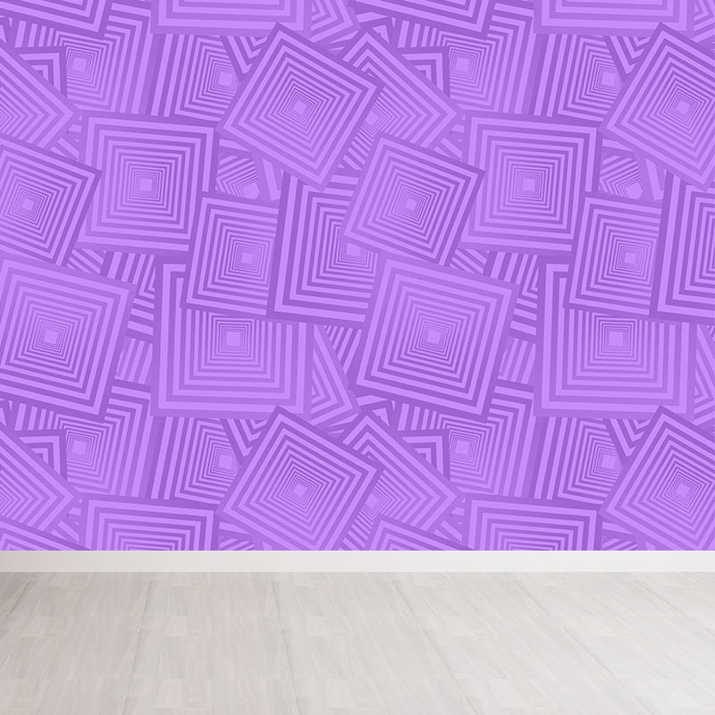Contemporary Geometric Mural Wallpaper Square Illustration Multiple Sizes Available