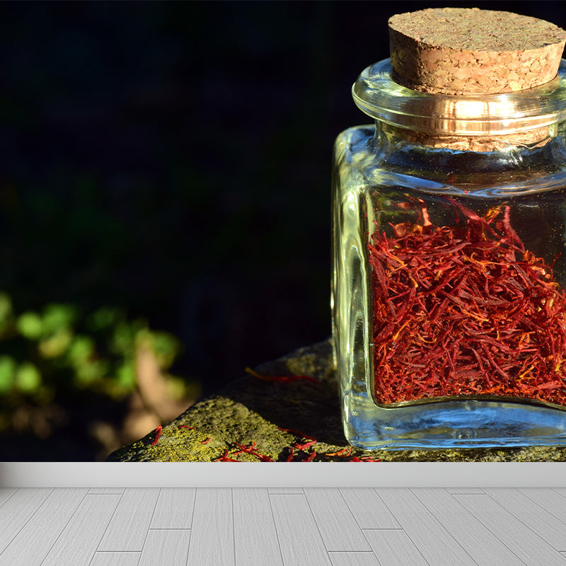 Wild Saffron Wall Mural Mildew Resistant Backsplash Wall Covering Kitchen Murals