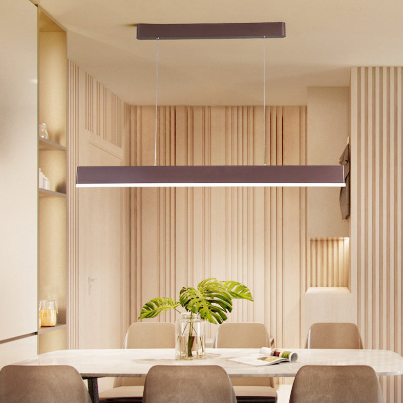 Contemporary Simple Style Rectangle LED Island Light Pendant Lights for Office