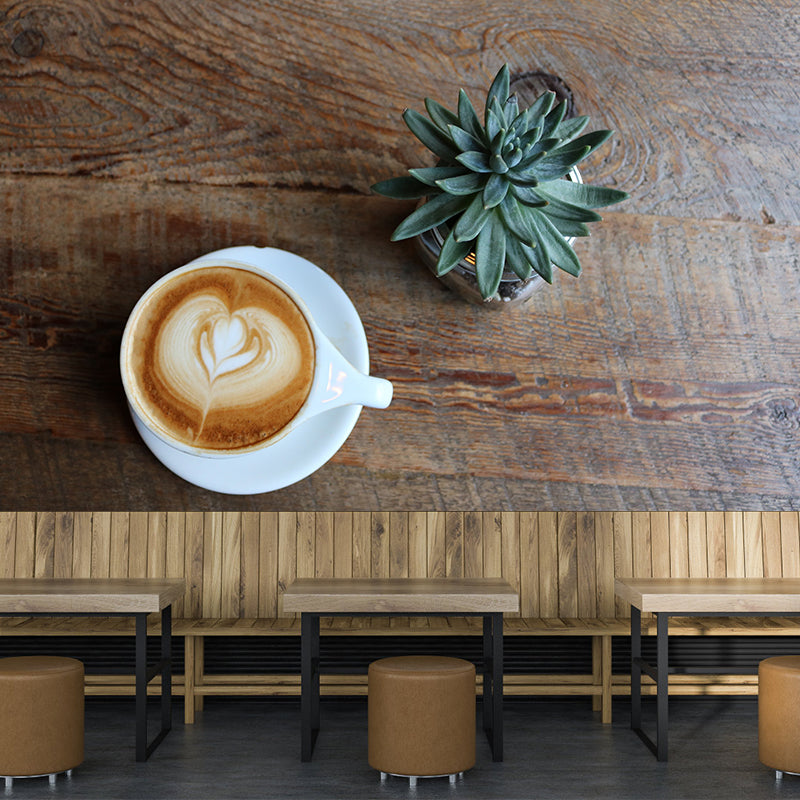 Soft Color Coffee Wall Mural Eco-friendly Modernism Commercial Use Wall Decoration