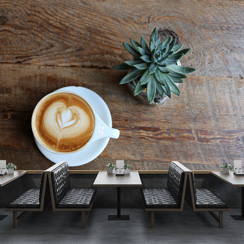 Soft Color Coffee Wall Mural Eco-friendly Modernism Commercial Use Wall Decoration