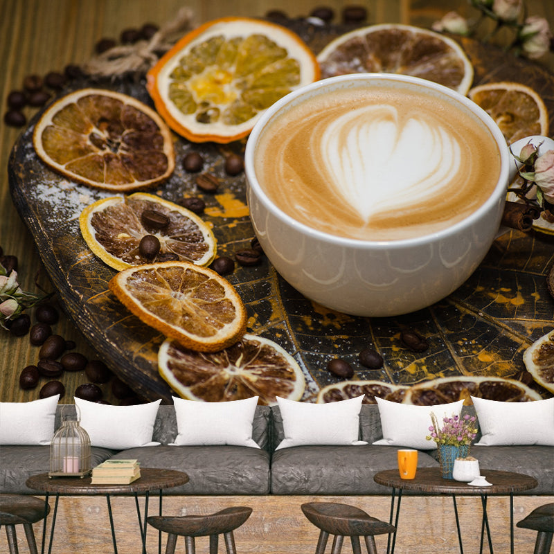 Soft Color Coffee Wall Mural Eco-friendly Modernism Commercial Use Wall Decoration