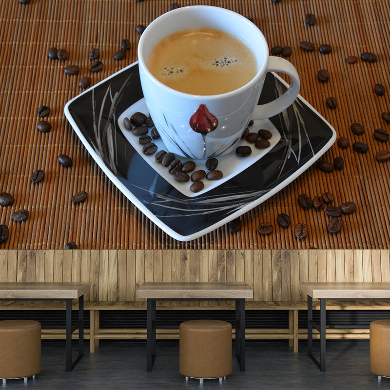 Nice Coffee Wallpaper Mural Full Size Business Wall Covering for Coffee Shop