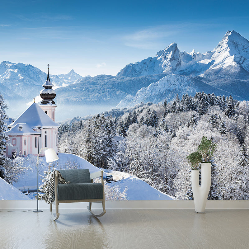 Contemporary Mountain Mural Wallpaper Photography Horizontal for Bedroom