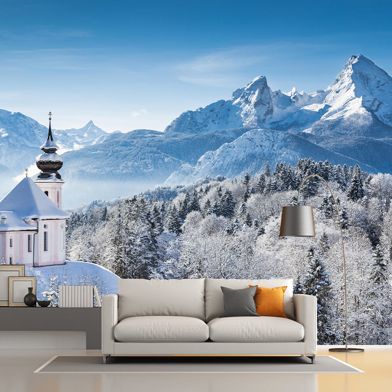Contemporary Mountain Mural Wallpaper Photography Horizontal for Bedroom