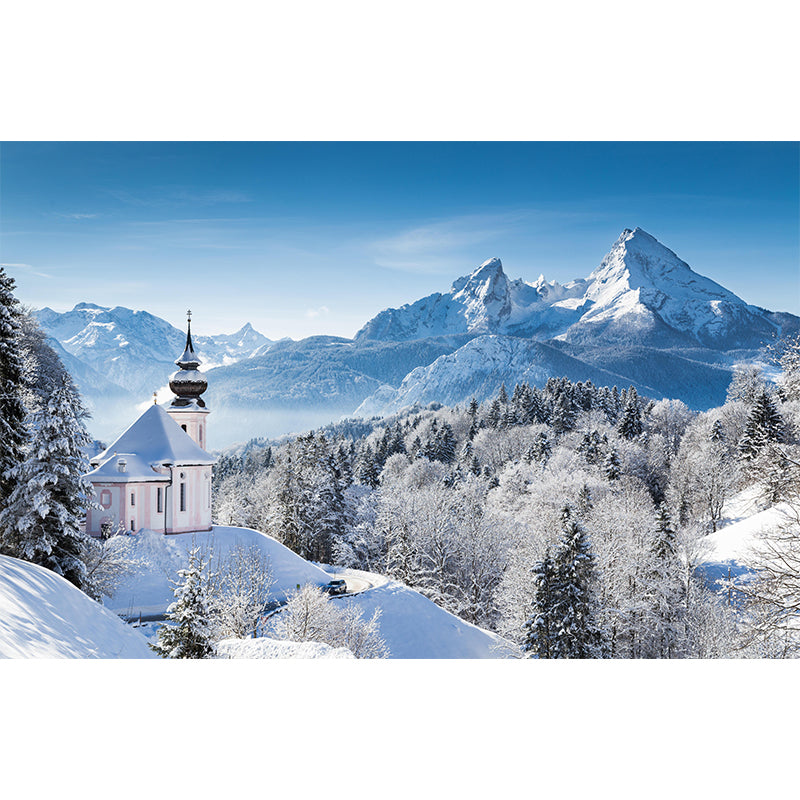 Contemporary Mountain Mural Wallpaper Photography Horizontal for Bedroom