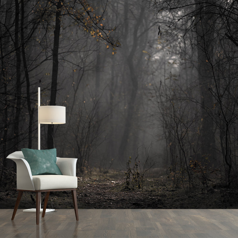 Huge Forest Modernist Wall Mural Decal Photography Stain Resistant for Living Room