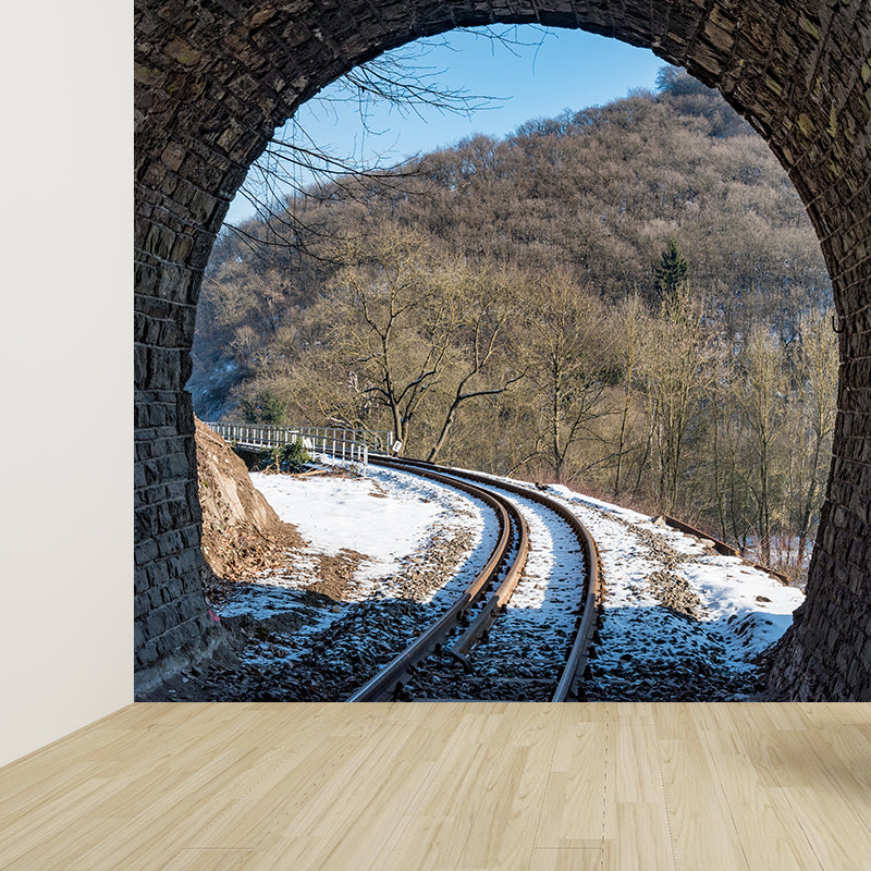Mildew Resistant Tunnel Mural Wallpaper 3D Scene Wall Decor Bedroom Wall Murals