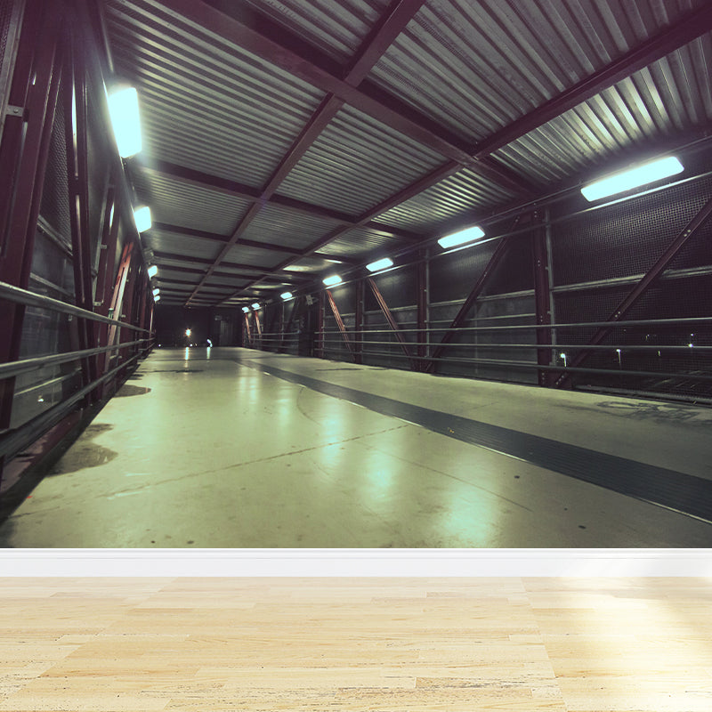 Mysterious Tunnel Mural Contemporary Mildew Resistant Wall Covering for Decoration