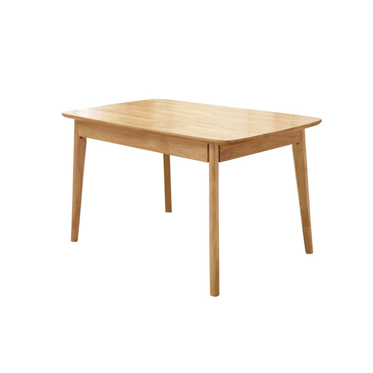 Modern Style Solid Wood Dining Set with Rectangle Shape Table and 4 Legs Base for Home Use