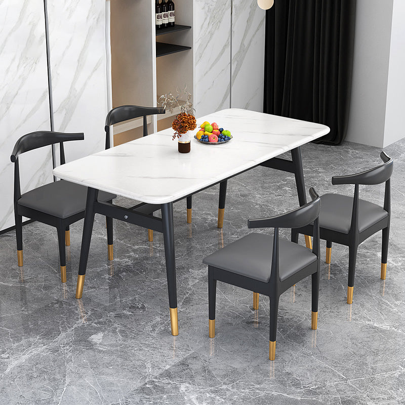 Modern Standard Sintered Stone Top Dining Room Set of Rectangle Shape for Kitchen Table Set
