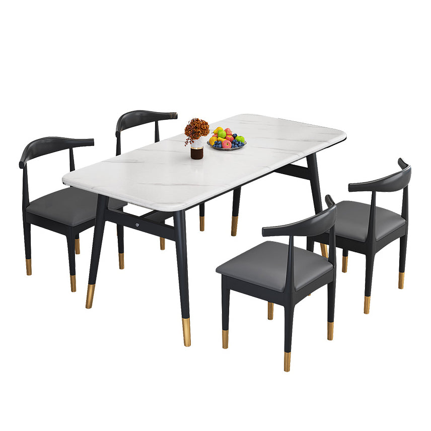 Modern Standard Sintered Stone Top Dining Room Set of Rectangle Shape for Kitchen Table Set