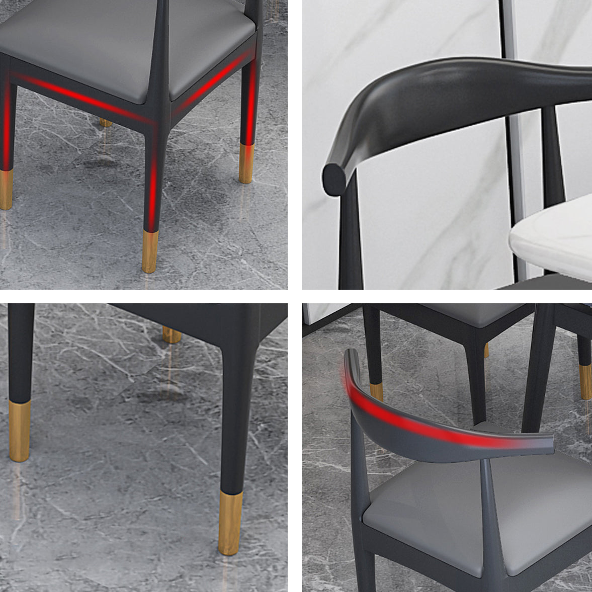 Modern Standard Sintered Stone Top Dining Room Set of Rectangle Shape for Kitchen Table Set