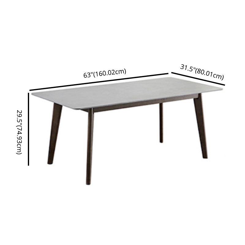 Minimalist Gray Sintered Stone Top Dining Set Rectangle Shape Standard Dining Set for Kitchen