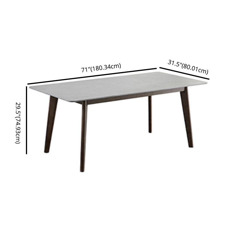 Minimalist Gray Sintered Stone Top Dining Set Rectangle Shape Standard Dining Set for Kitchen