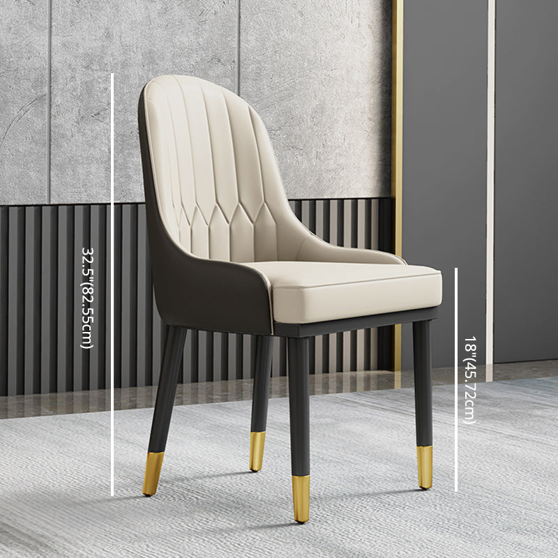 Contemporary Fixed Faux Marble Dining Room Table with 4 Black Metallic Legs Kitchen Dining Set